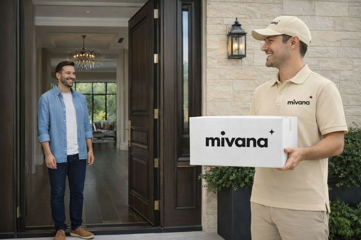 Repartidor mivana con logo original en gorra